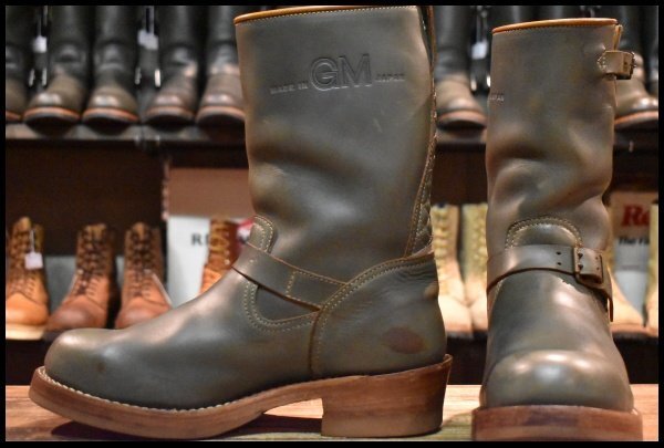 【10 良品】MADE IN GM JAPAN シャンティ エンジニア グリーン 緑 ビブラム705ダブルミッド ジュンムラカミ ブーツ HOPESMORE