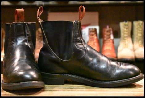 【7.5E 良品 80‘S～90‘S】レッドウィング 8193 サイドゴア 黒 ブラック ポリッシャプルレザー チェルシー 8194 ブーツ redwing HOPESMORE