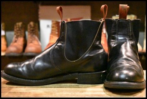 【7.5E 良品 80‘S～90‘S】レッドウィング 8193 サイドゴア 黒 ブラック ポリッシャプルレザー チェルシー 8194 ブーツ redwing HOPESMORE