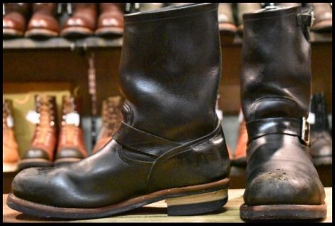 【12D 中古 11年】レッドウィング 2268 エンジニア 黒 ブラッククローム スチールトゥ ブーツ redwing HOPESMORE