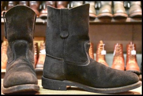 【9E 良品 17年】レッドウィング 8844 黒スエード ブラック ペコス ブラックラフアウト プルオン pecos ブーツ 8186 redwing HOPESMORE