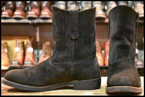 【9E 良品 17年】レッドウィング 8844 黒スエード ブラック ペコス ブラックラフアウト プルオン pecos ブーツ 8186 redwing HOPESMORE