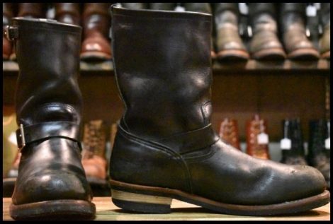 【12D 中古 11年】レッドウィング 2268 エンジニア 黒 ブラッククローム スチールトゥ ブーツ redwing HOPESMORE