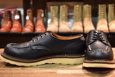 【8D 良品 09年】レッドウィング 8106 オックスフォード 黒 ブラッククローム モックトゥ ローカット 短靴 ブーツ redwing HOPESMORE