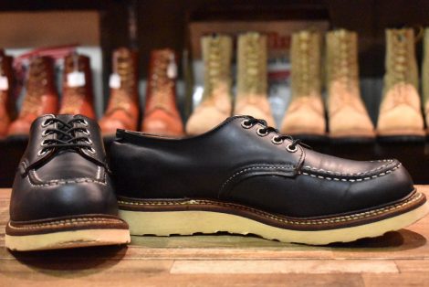 【8D 良品 09年】レッドウィング 8106 オックスフォード 黒 ブラッククローム モックトゥ ローカット 短靴 ブーツ redwing HOPESMORE
