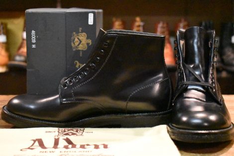 【7.5D 箱付 未使用】ALDEN オールデン 46009H プレーントゥブーツ ブラック シェルコードバン 4562H レースアップ 短靴 HOPESMORE