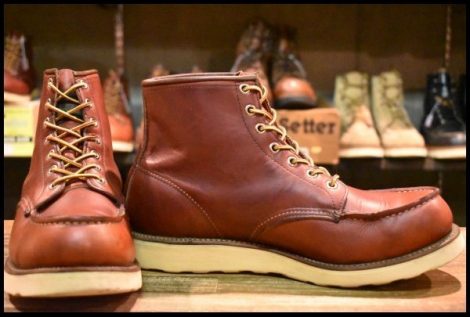 【10.5D 箱付 良品 半円犬タグ 95年】レッドウィング 875 アイリッシュセッター 赤茶 オロラセット モック ブーツ redwing HOPESMORE