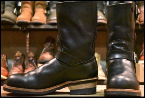 【8D 良品 06年 旧シルエット】レッドウィング 2268 エンジニア 黒 ブラッククローム プルオン スチールトゥ ブーツ redwing HOPESMORE
