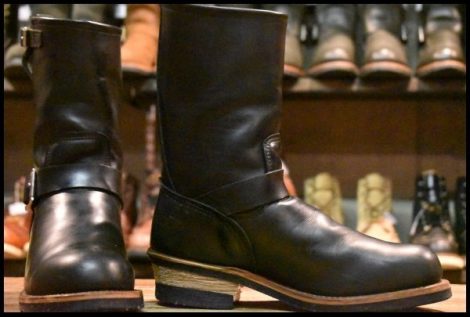 【8D 良品 06年 旧シルエット】レッドウィング 2268 エンジニア 黒 ブラッククローム プルオン スチールトゥ ブーツ redwing HOPESMORE