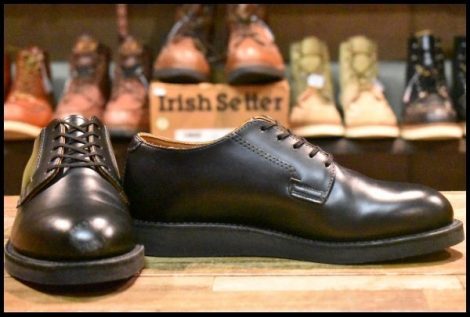 【6D 美品 18年】レッドウィング 101 ポストマン シューズ 黒 ブラック シャパラル 短靴 編み上げ レースアップ ブーツ redwing HOPESMORE