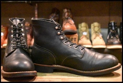 【11D 良品 11年】レッドウィング 8114 アイアンレンジ 黒 ブラックハーネス キャップトゥ 8084 レースアップ ブーツ redwing HOPESMORE