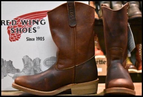 【8E 箱付 未使用 07年】レッドウィング 8159 ペコス 茶 ブラウン アンバー ハーネス プルオン ブーツ redwing pecos HOPESMORE