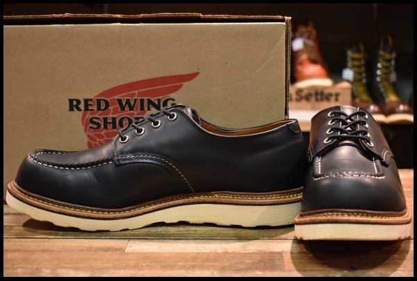 【11D 箱付 美品 10年】レッドウィング 8106 オックスフォード 黒 ブラッククローム モックトゥ ローカット 短靴 ブーツ redwing HOPESMORE