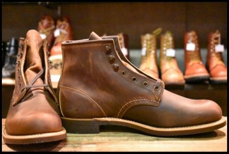 【10D 箱付 未使用 24年】レッドウィング 3343 ブラックスミス 茶 カッパーラフ＆タフ プレーントゥ 編み上げ ブーツ redwing HOPESMORE