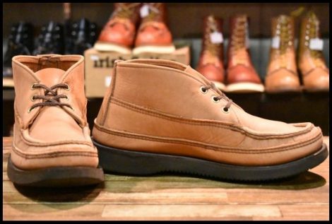 【6.5E? 良品】RUSSELLMOCCASIN ラッセルモカシン スポーティングクレーチャッカ ベージュ TAN ビブラムソール 編み上げ ブーツ HOPESMORE