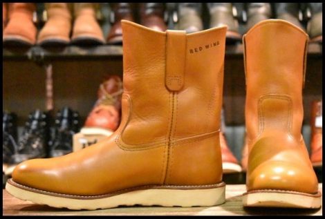 【9E 良品 11年】レッドウィング 9866 ゴールドラセット ペコス 茶 プルオン クッションソール ブーツ redwing pecos HOPESMORE