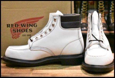 【7.5E 未使用 18年】レッドウィング 8808 スーパーソール 白 ホワイト モックトゥ レースアップ ブーツ redwing 限定 HOPESMORE