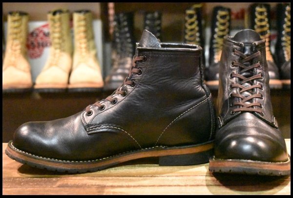 【9.5D 良品 18年】レッドウィング 9414 ベックマン 黒 ブラック フェザーストーン プレーントゥ 編み上げ 9014 ブーツ redwing HOPESMORE