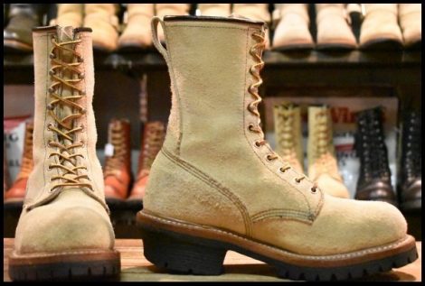【8D 良品 10年】レッドウィング 8211 スエード ロガー ホーソーン ラフアウト スチールトゥ 編み上げ ブーツ redwing 8218 HOPESMORE