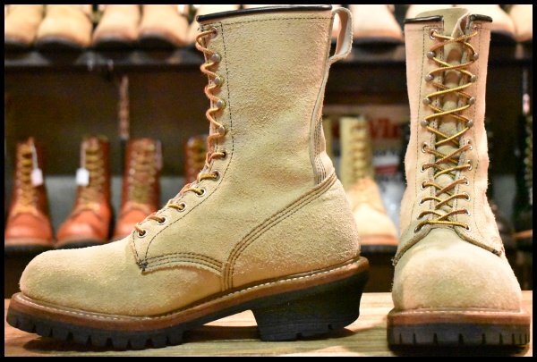【8D 良品 10年】レッドウィング 8211 スエード ロガー ホーソーン ラフアウト スチールトゥ 編み上げ ブーツ redwing 8218 HOPESMORE