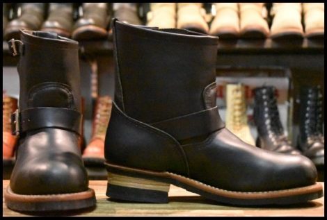 【7D 美品 11年】レッドウィング 2976 ショート エンジニア 黒 ブラッククローム スチールトゥ ブーツ redwing HOPESMORE