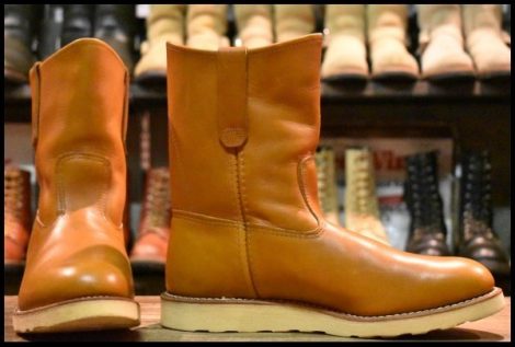 【9E 箱付 美品 11年】レッドウィング 9866 ゴールドラセット ペコス 茶 クッションソール プルオン ブーツ redwing HOPESMORE