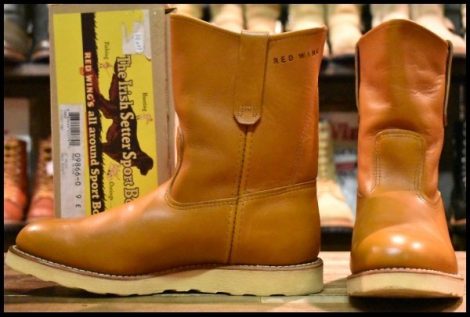 【9E 箱付 美品 11年】レッドウィング 9866 ゴールドラセット ペコス 茶 クッションソール プルオン ブーツ redwing HOPESMORE