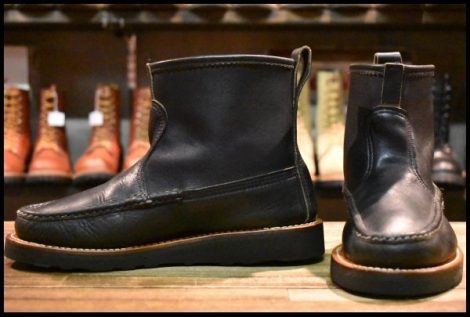 【8D? 良品】RUSSELL MOCCASIN ラッセルモカシン ノックアバウト ブラック 黒 ビブラム4014シングル プルオン ブーツ HOPESMORE