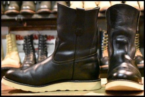 【8.5E 良品 羽タグ 98年】レッドウィング 8169 ペコス 黒 ブラッククローム プルオン ブーツ redwing pecos HOPESMORE