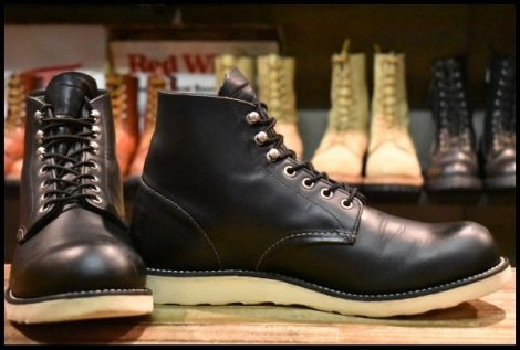 【10D 美品 犬タグ復刻 18年】レッドウィング 8165 アイリッシュセッター ブラッククローム プレーントゥ ブーツ redwing HOPESMORE