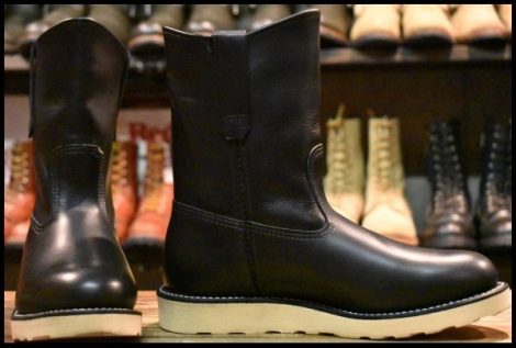 【6.5E 箱付 美品 15年】レッドウィング 8169 ペコス 黒 ブラッククローム クッションソール プルオン ブーツ redwing pecos HOPESMORE