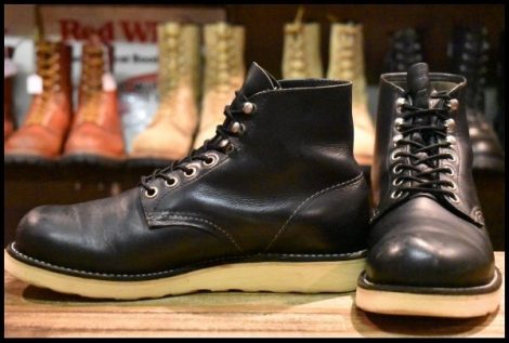 【6D 良品 06年】レッドウィング 8165 アイリッシュセッター 黒 ブラッククローム プレーントゥ 編み上げ ブーツ redwing HOPESMORE