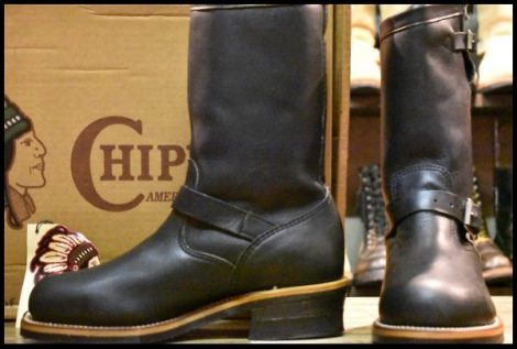 【8E 箱付 DEAD 黒タグ PT91 96年】Chippewa チペワ エンジニア 27899 黒 ブラック スチールトゥ 11インチハイト ブーツ HOPESMORE