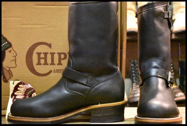【8E 箱付 DEAD 黒タグ PT91 96年】Chippewa チペワ エンジニア 27899 黒 ブラック スチールトゥ 11インチハイト ブーツ HOPESMORE