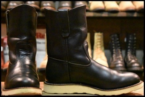 【7.5E 良品 羽タグ 97年】レッドウィング 8169 ペコス 黒 ブラッククローム プルオン クッションソール ブーツ redwing pecos HOPESMORE