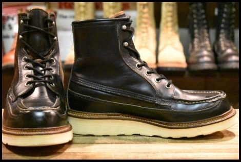 【7.5E 良品 50周年モデル 犬タグ】レッドウィング 1952 アイリッシュセッター 黒 ブラッククローム モックトゥ ブーツ redwing HOPESMORE
