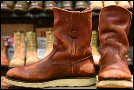 【6E 中古 犬タグ 97年】レッドウィング 8866 ペコス 赤茶 オロラセット プルオン クッションソール ブーツ redwing pecos HOPESMORE