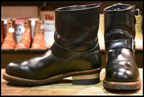 【9D 良品 11年】レッドウィング 2976 ショート エンジニア 黒 ブラッククローム スチールトゥ プルオン ブーツ redwing HOPESMORE
