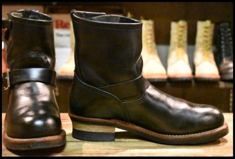 【9D 良品 11年】レッドウィング 2976 ショート エンジニア 黒 ブラッククローム スチールトゥ プルオン ブーツ redwing HOPESMORE