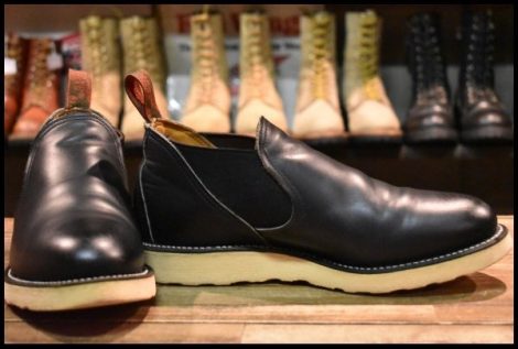 【7.5E 良品 90’S】レッドウィング 8142 サイドゴア 黒 ブラッククローム ローカット 短靴 ブーツ redwing HOPESMORE