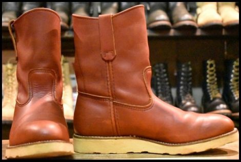 【9E 良品 緑犬タグ 93年】レッドウィング 866 ペコス 赤茶 オロラセット ブラウン プルオン ブーツ redwing pecos HOPESMORE