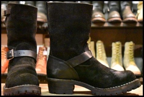 【8C 良品 14年】WESCO ウエスコ カスタムボス ブラック×ブラックラフアウト 黒 9インチハイト ビブラム100シングル ブーツ HOPESMORE