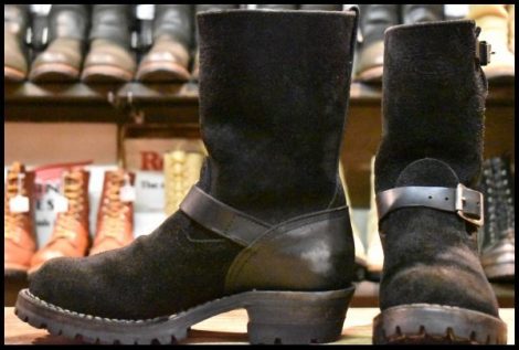 【8C 良品 14年】WESCO ウエスコ カスタムボス ブラック×ブラックラフアウト 黒 9インチハイト ビブラム100シングル ブーツ HOPESMORE