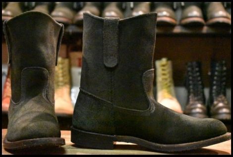 【7.5D 美品 08年】レッドウィング 8186 黒スエード ペコス ブラック ラフアウト ブーツ redwing pecos HOPESMORE