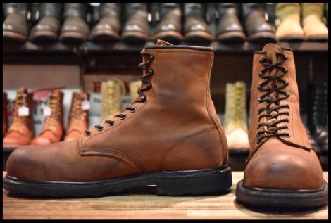 【10.5B 良品 PT99刺繍EH】レッドウィング 2420 ブラウン 赤茶 プレーン スチールトゥ ブーツ redwing HOPESMORE