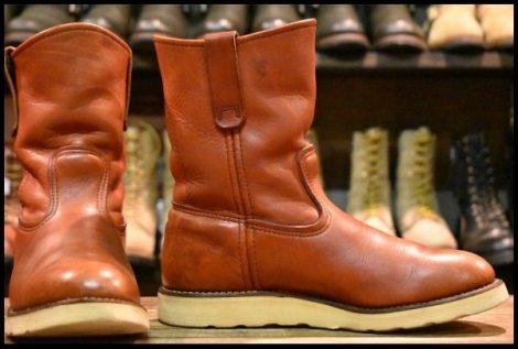 【6.5E 良品 緑犬タグ 94年】レッドウィング 866 ペコス 赤茶 オロラセット プルオン クッションソール ブーツ redwing pecos HOPESMORE