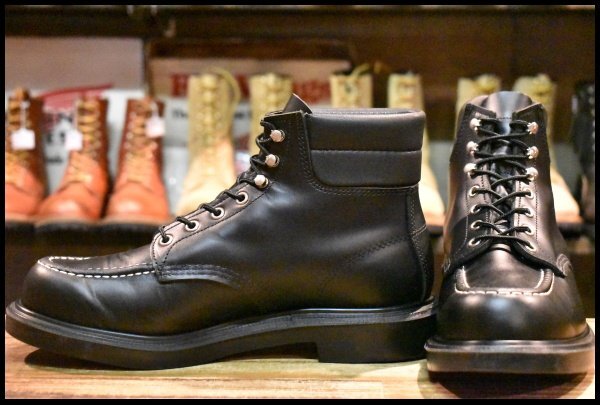 【9.5E 美品 23年】レッドウィング 8133 スーパーソール 黒 ブラッククローム モックトゥ 編み上げ ブーツ redwing HOPESMORE