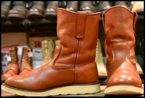 【6.5E 良品 緑犬タグ 94年】レッドウィング 866 ペコス 赤茶 オロラセット プルオン クッションソール ブーツ redwing pecos HOPESMORE