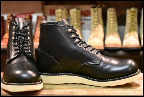 【6D 良品 10年】レッドウィング 8165 アイリッシュセッター 黒 ブラッククローム プレーントゥ 編み上げ ブーツ redwing HOPESMORE