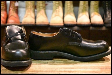 【8.5D 箱付 未使用 11年】レッドウィング 9201 ガレージマン シューズ 黒 ブラック シャパラル 短靴 モックトゥ ブーツ redwing HOPESMORE